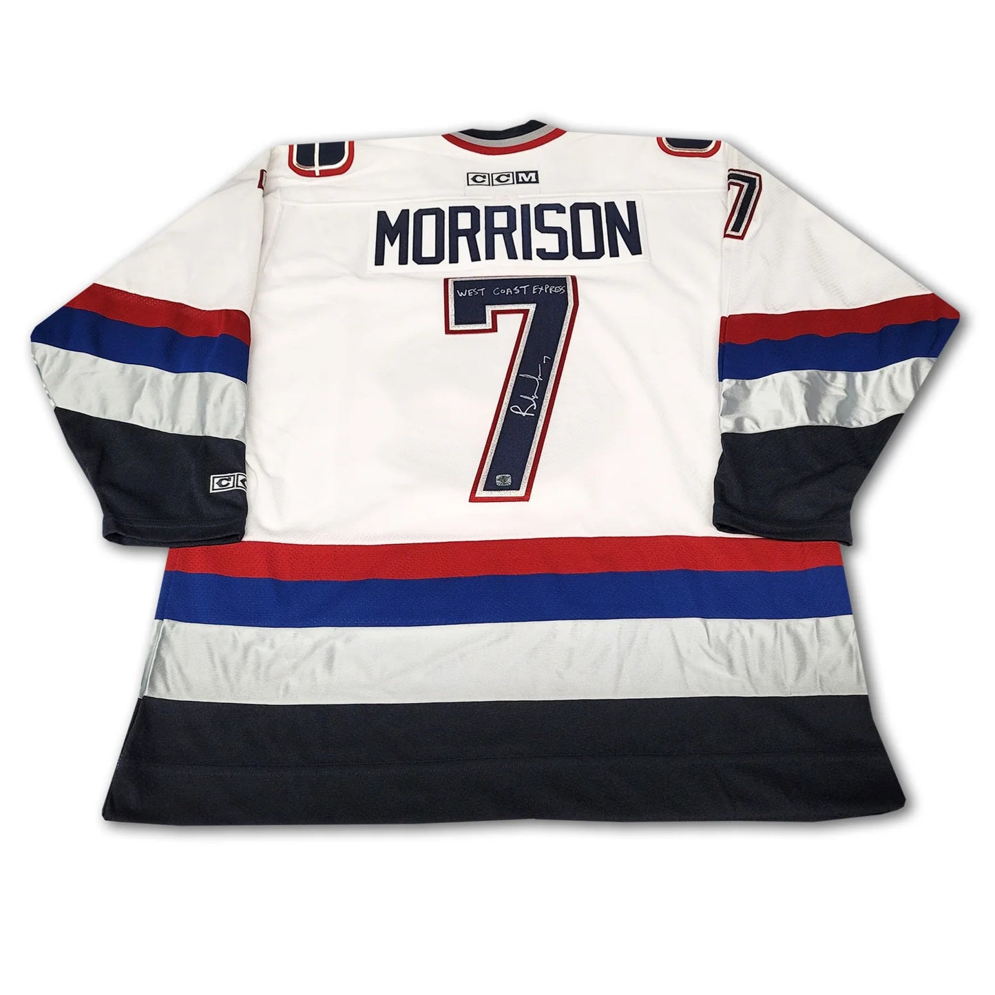 Brendan Morrison Vancouver Canucks White Jersey Inscribed West Coast Express