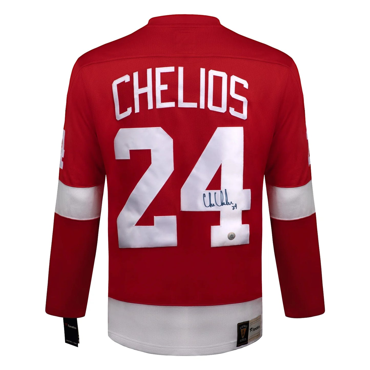 Chris Chelios Signed Detroit Red Wings Throwback Fanatics Jersey
