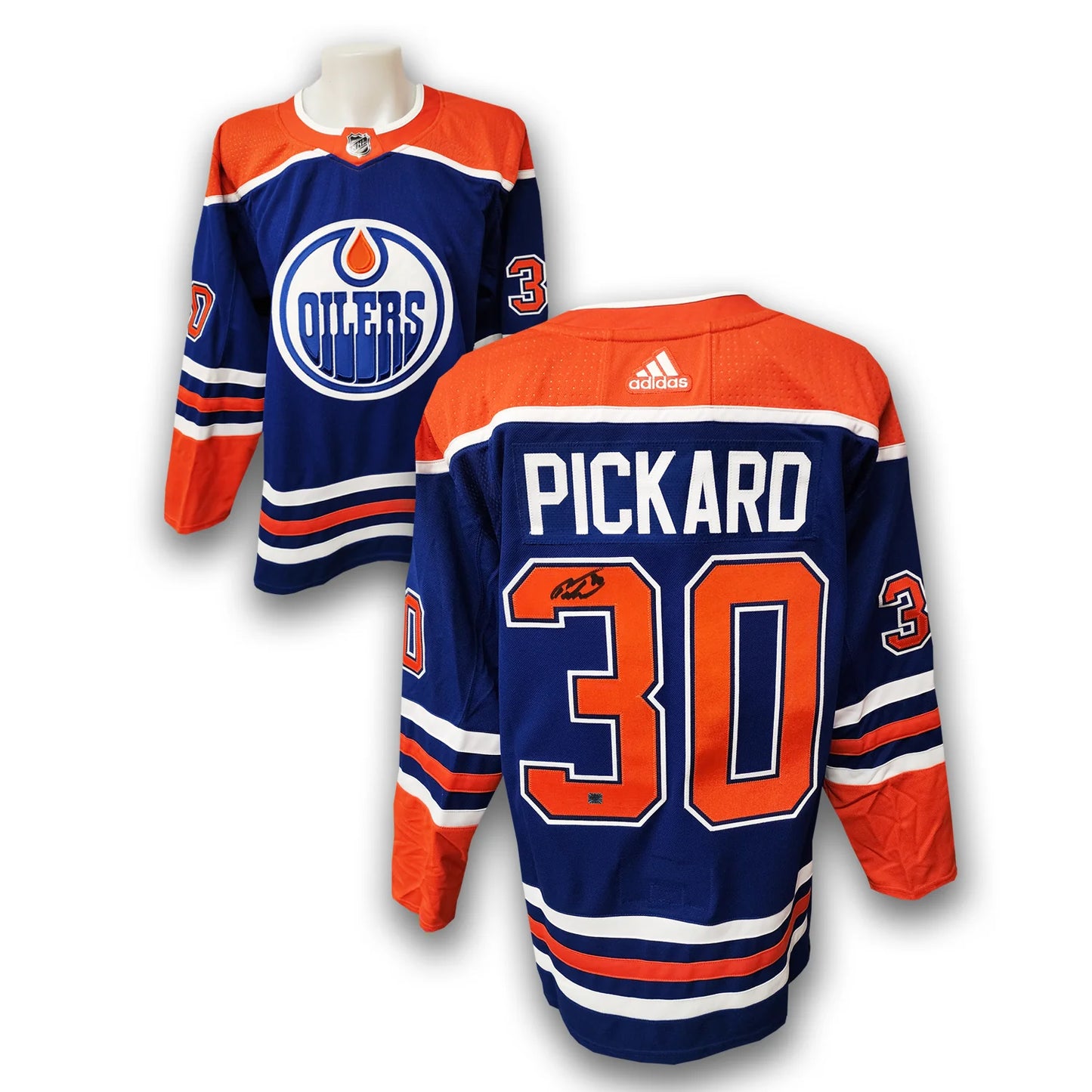 Calvin Pickard Autographed Edmonton Oilers Home Adidas Jersey
