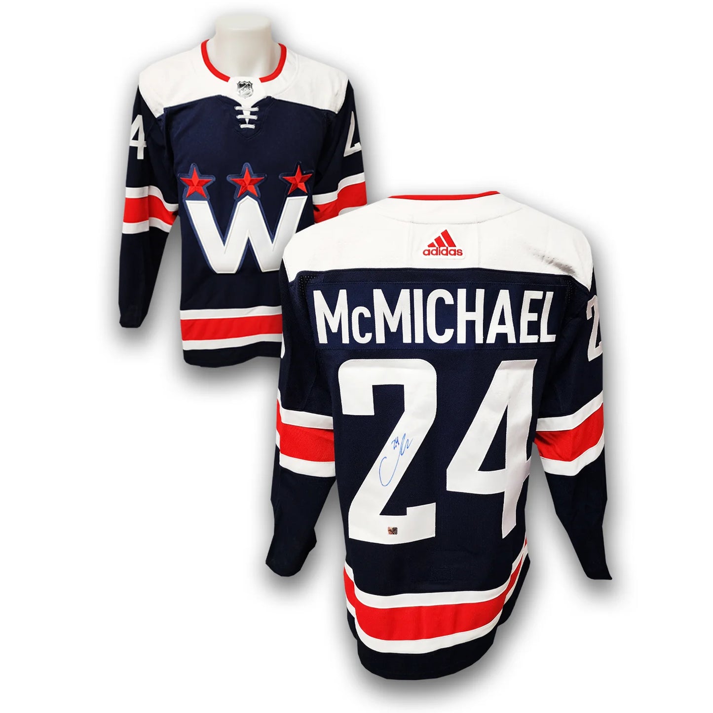 Connor McMichael Autographed Washington Capitals Alternate Adidas Jersey