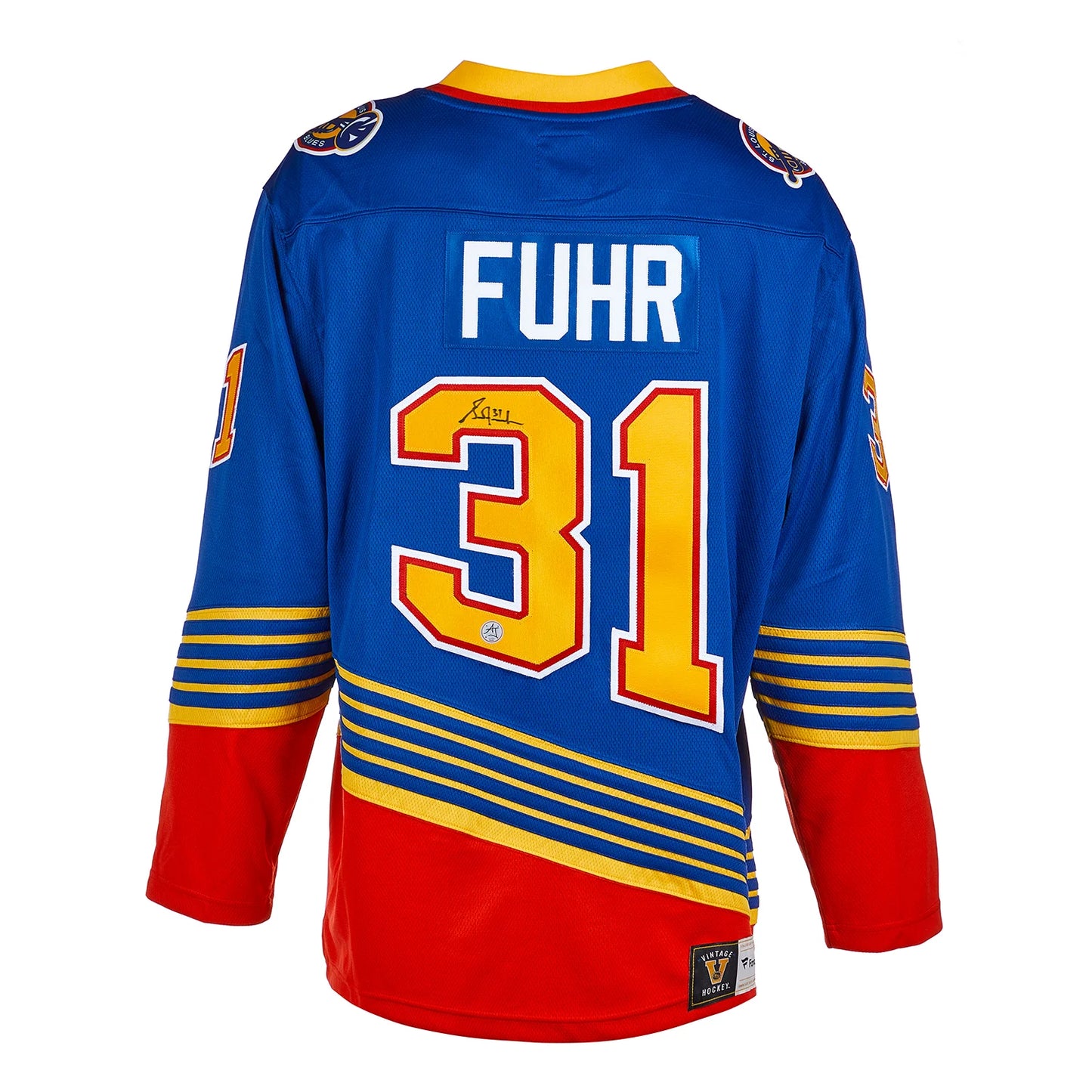 Grant Fuhr Signed St Louis Blues Diagonal Throwback Fanatics Jersey