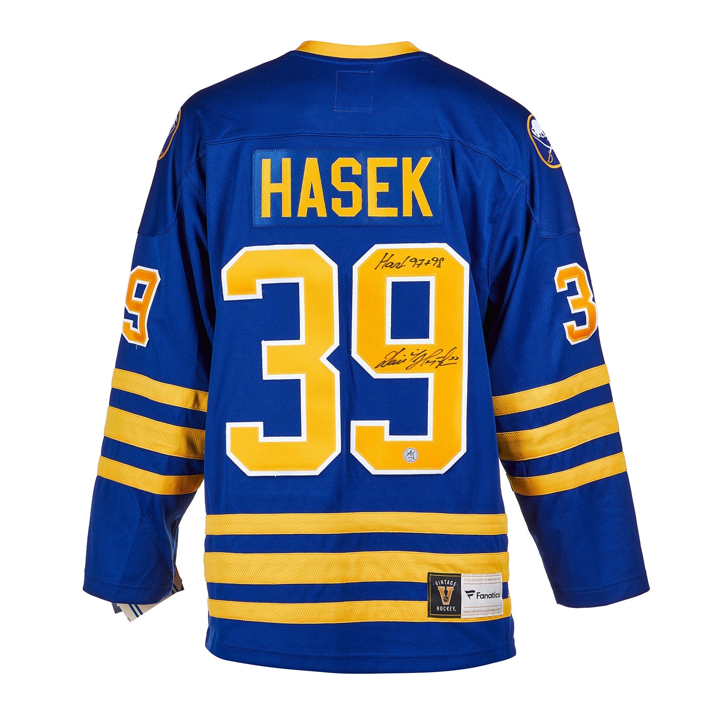 Dominik Hasek Buffalo Sabres Signed Hart Trophy Fanatics Retro Jersey