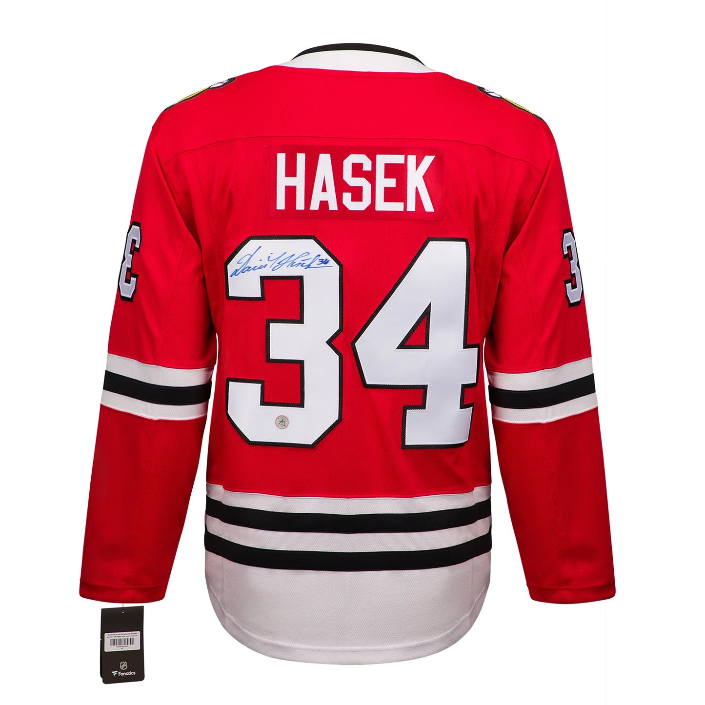 Dominik Hasek Autographed Chicago Blackhawks Red Fanatics Jersey