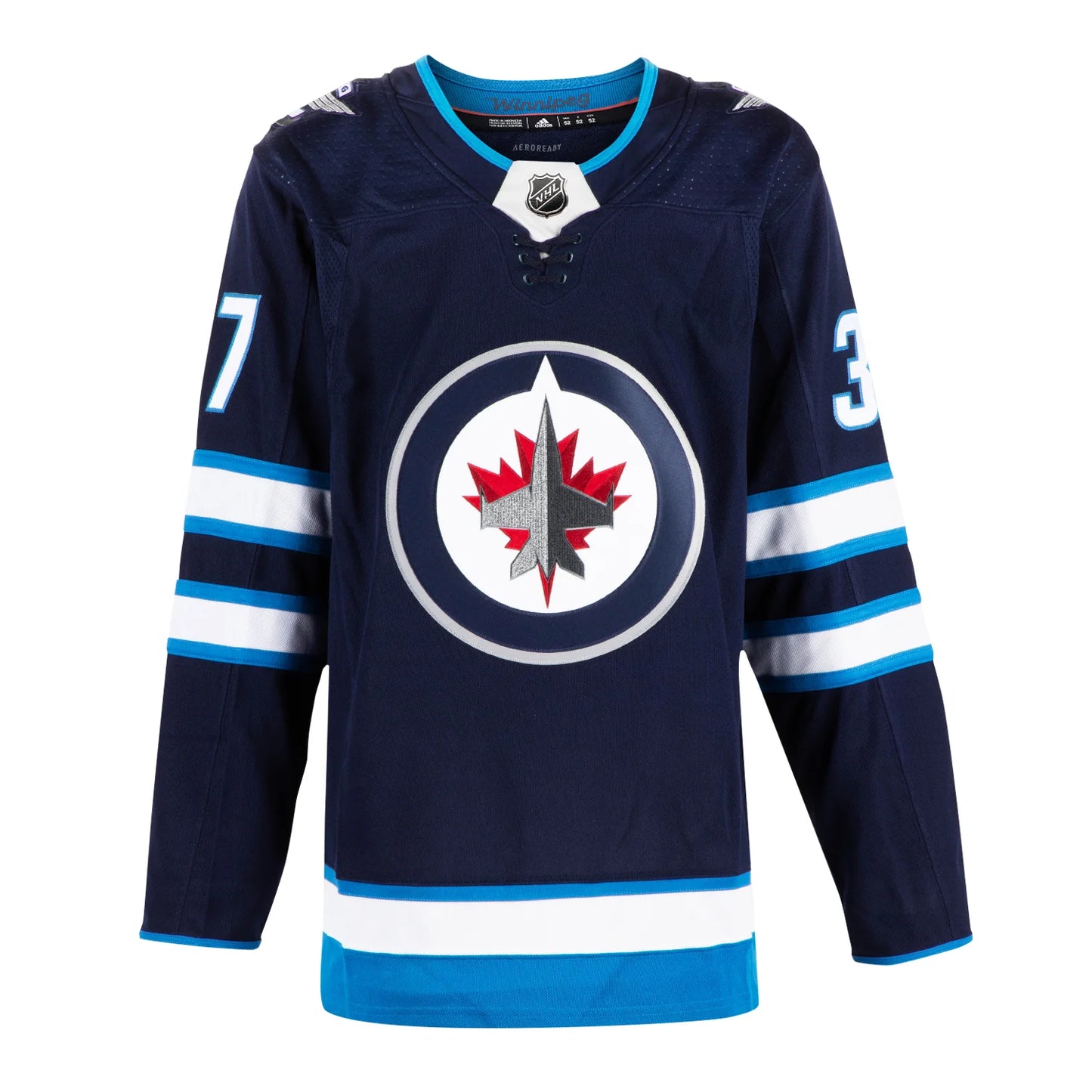 Connor Hellebuyck Autographed Winnipeg Jets Blue adidas Jersey
