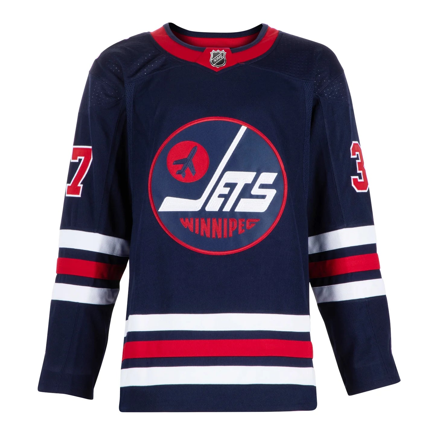 Connor Hellebuyck Signed Winnipeg Jets 2019 Heritage Classic adidas Jersey