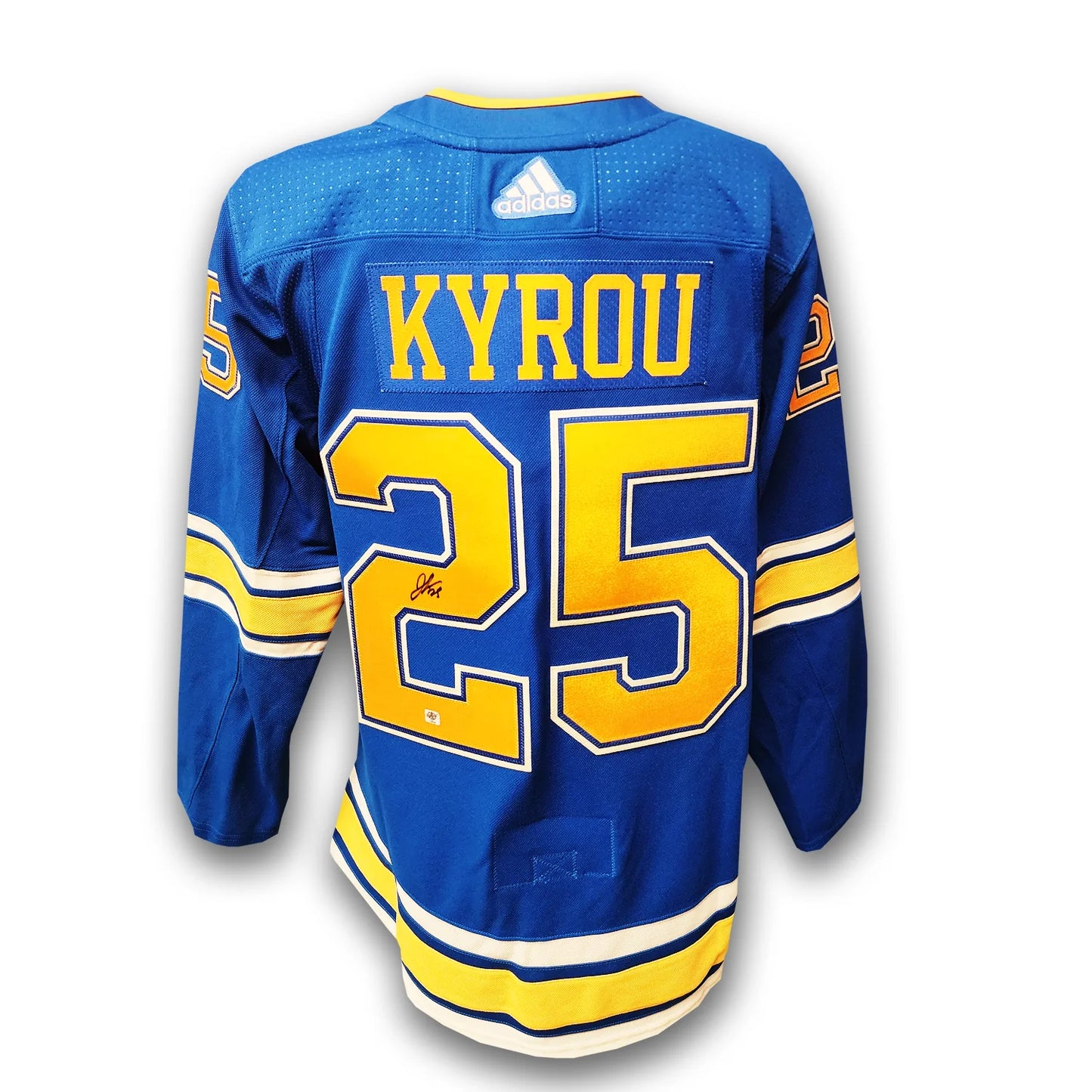 Jordan Kyrou Autographed St. Louis Blues Alternate Adidas Jersey