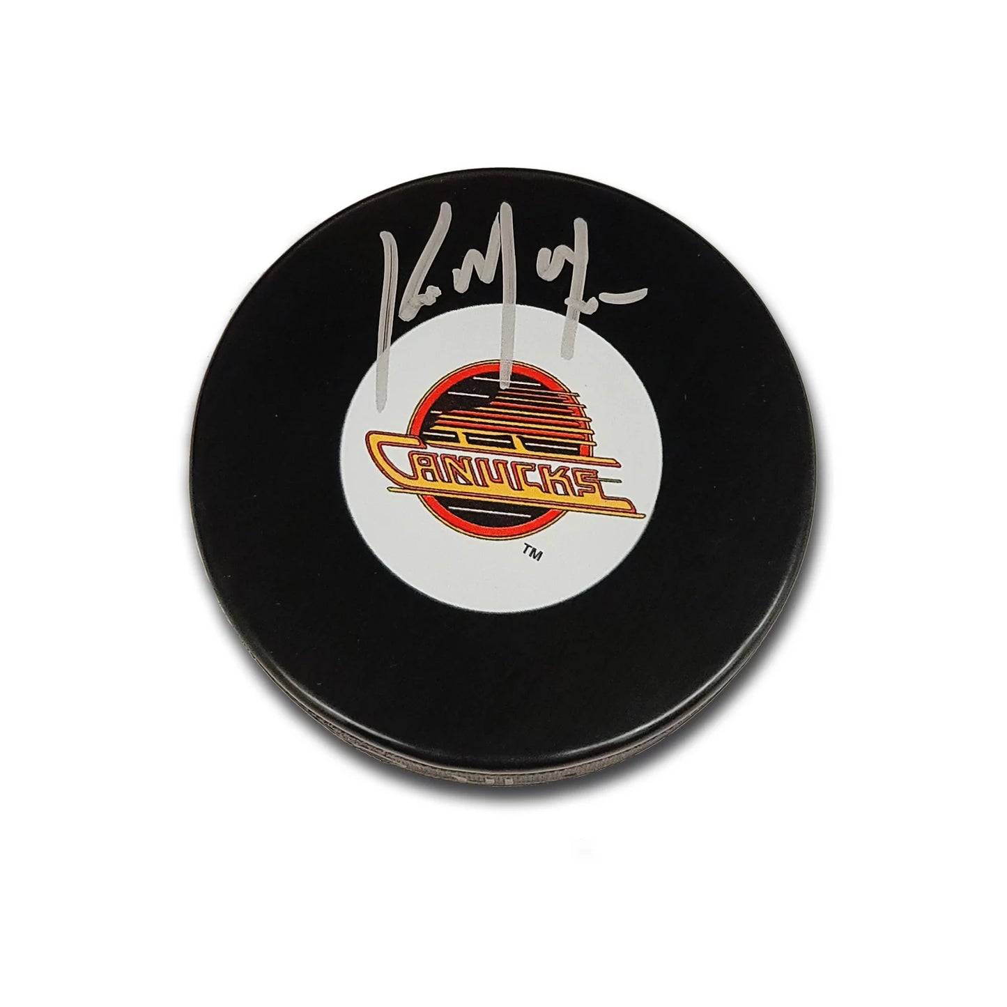Kirk McLean Vancouver Canucks Flying Skate Autographed Hockey Puck