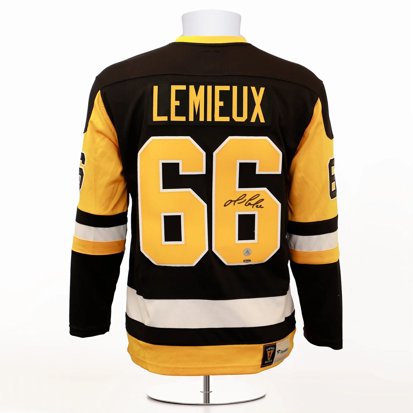 Mario Lemieux Autographed Pittsburgh Penguins Throwback Fanatics Jersey