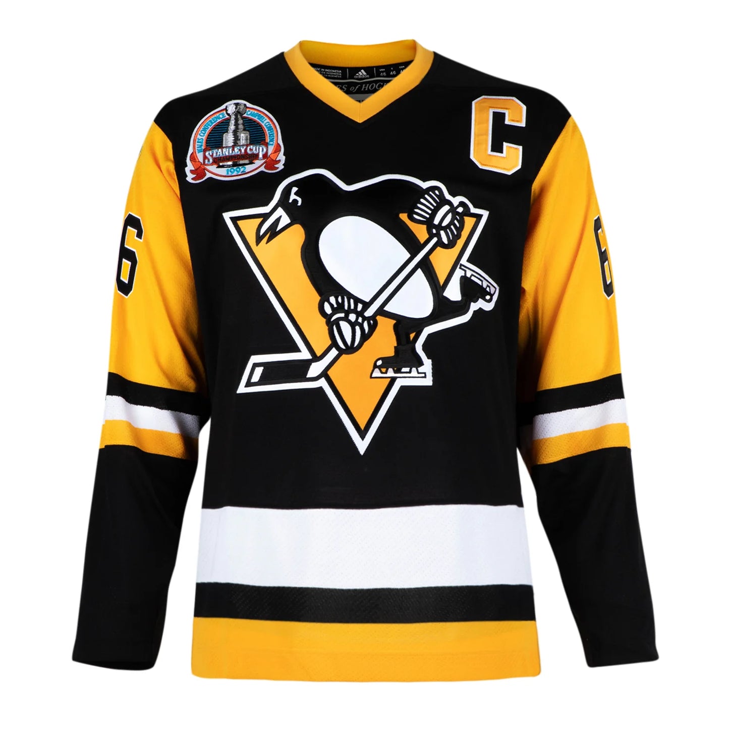 Mario Lemieux Signed Pittsburgh Penguins Stanley Cup Team Classic adidas Jersey