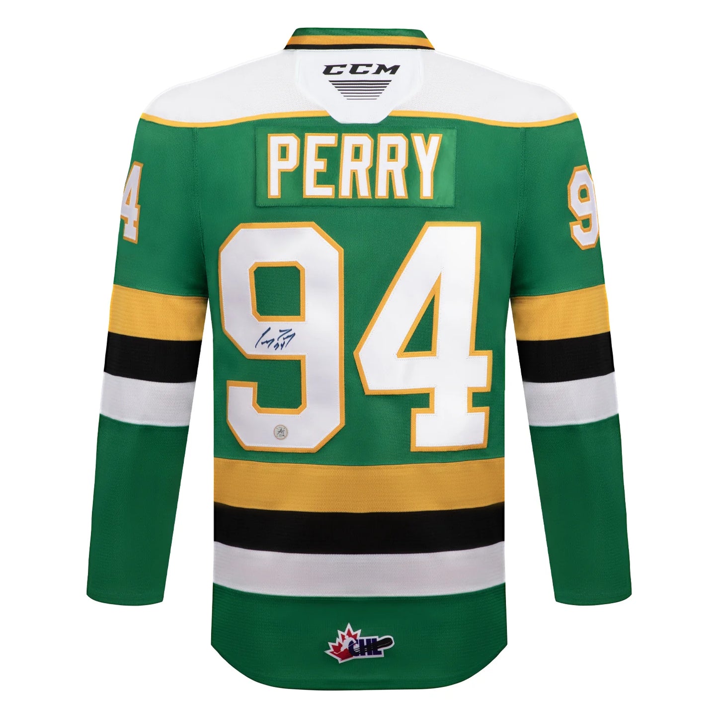 Corey Perry Autographed London Knights Green CCM CHL Jersey