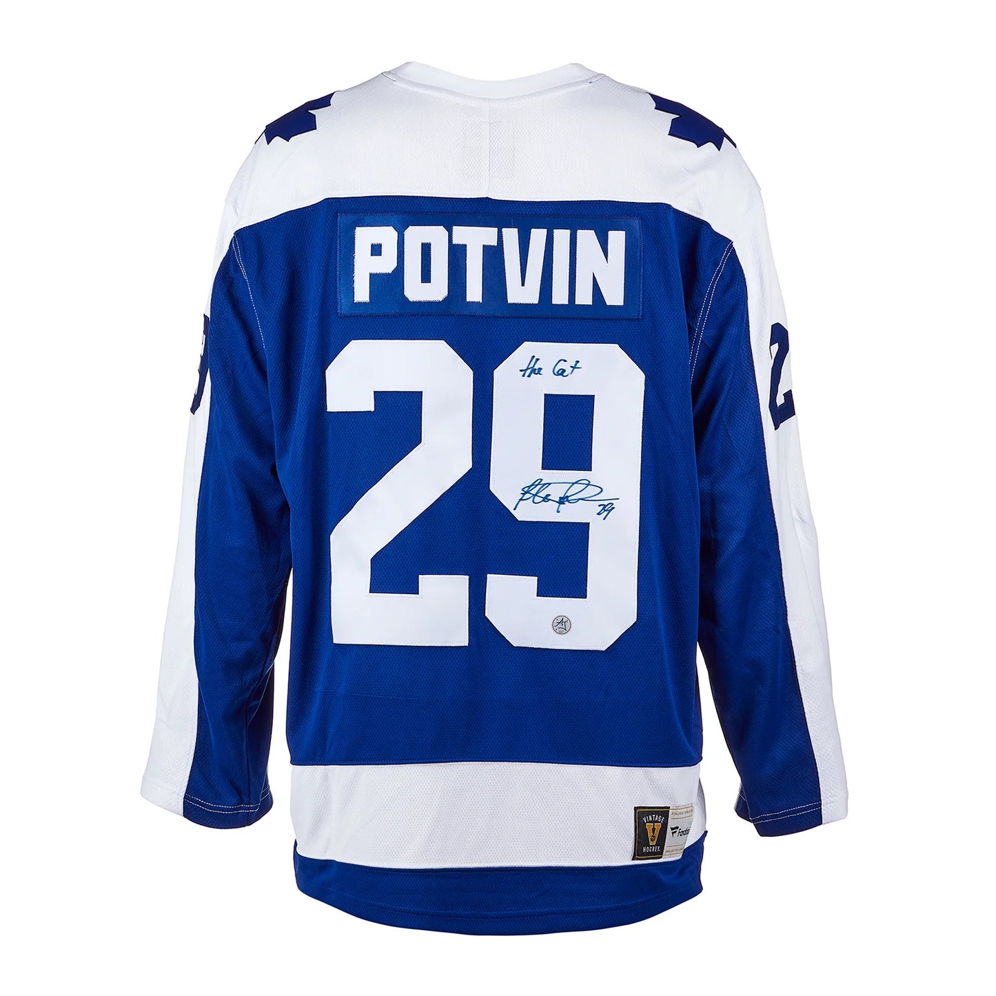 Felix Potvin Signed Toronto Maple Leafs Retro Fanatics Jersey with Cat Note