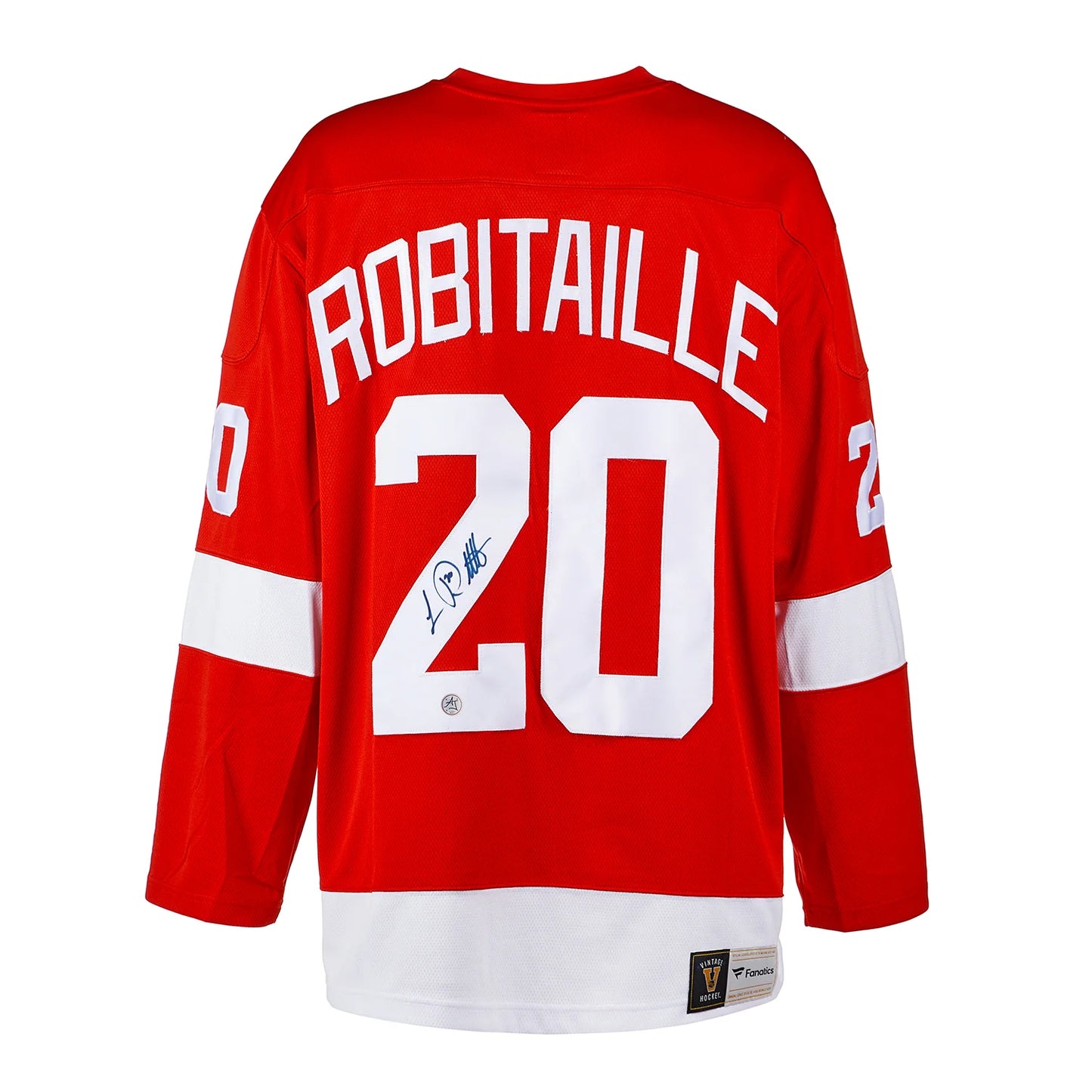 Luc Robitaille Autographed Detroit Red Wings Retro Fanatics Jersey