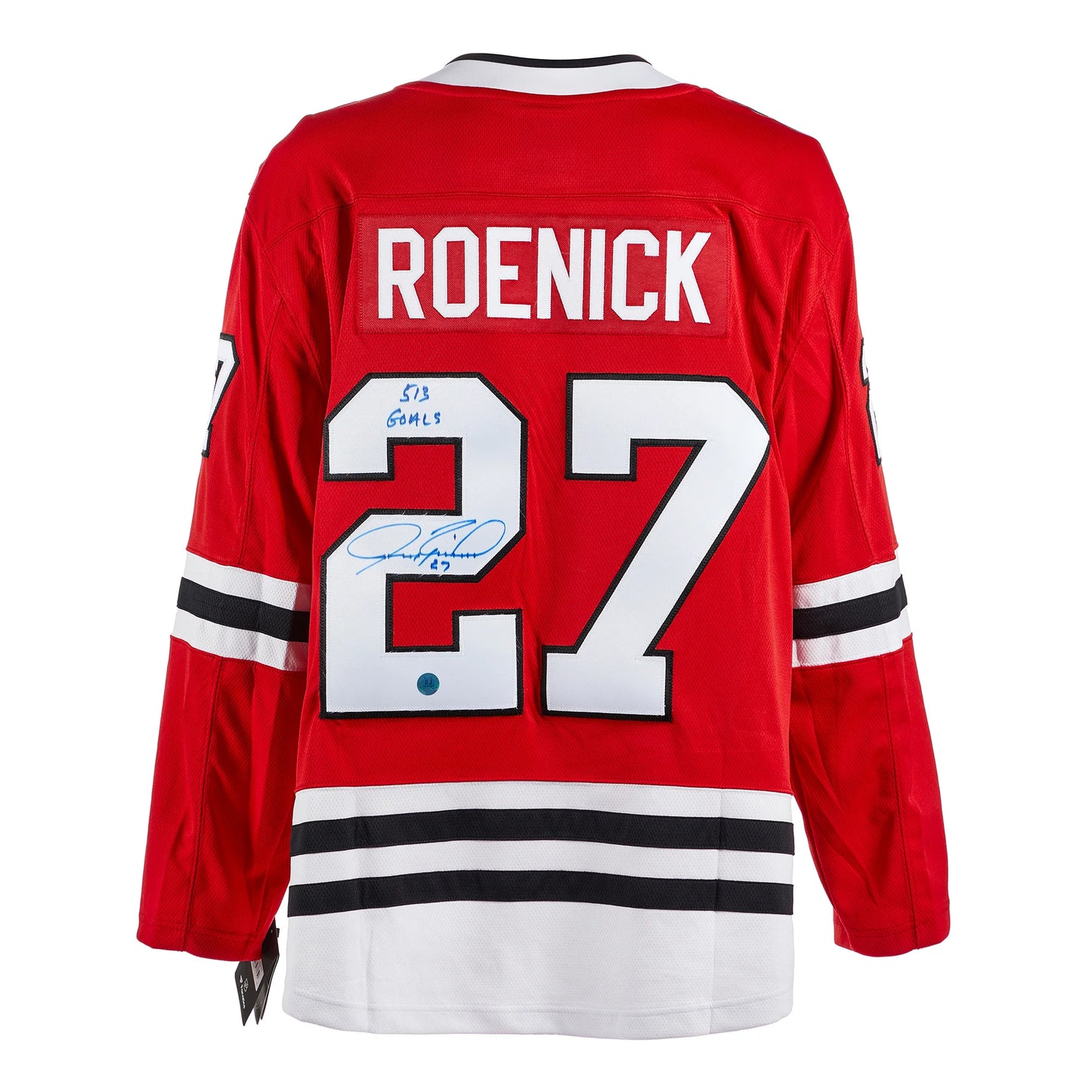 Jeremy Roenick Signed Chicago Blackhawks Fanatics Jersey with Goals Note