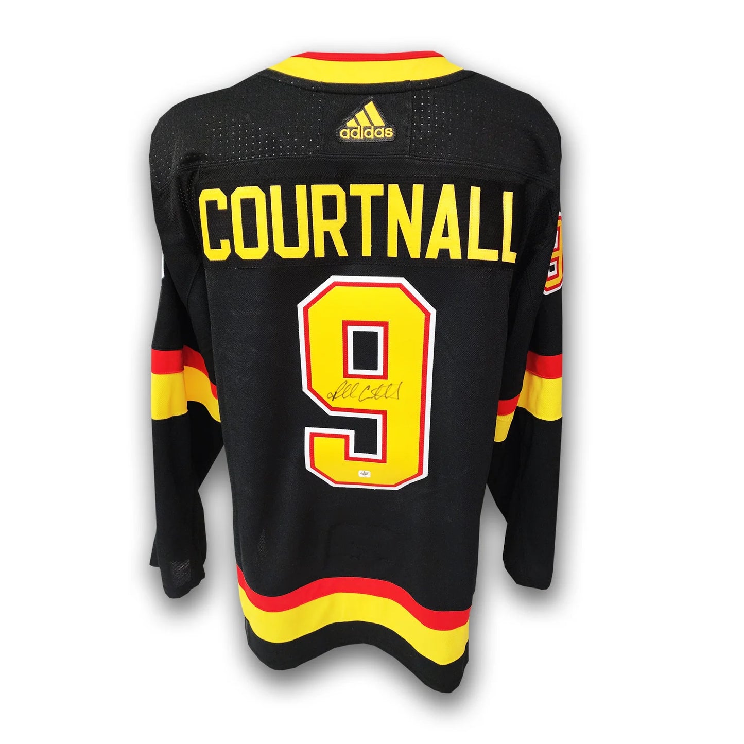 Russ Courtnall Vancouver Canucks Black Flying Skate Adidas Jersey