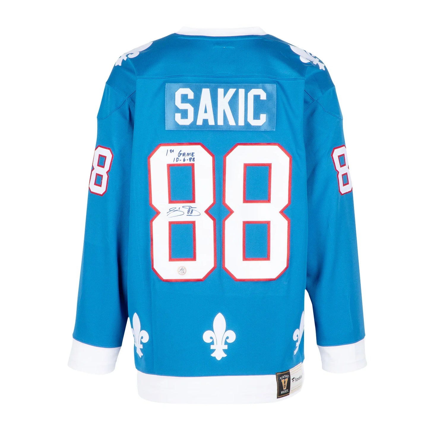 Joe Sakic Quebec Nordiques Signed & Dated 1st Game Fanatics Jersey