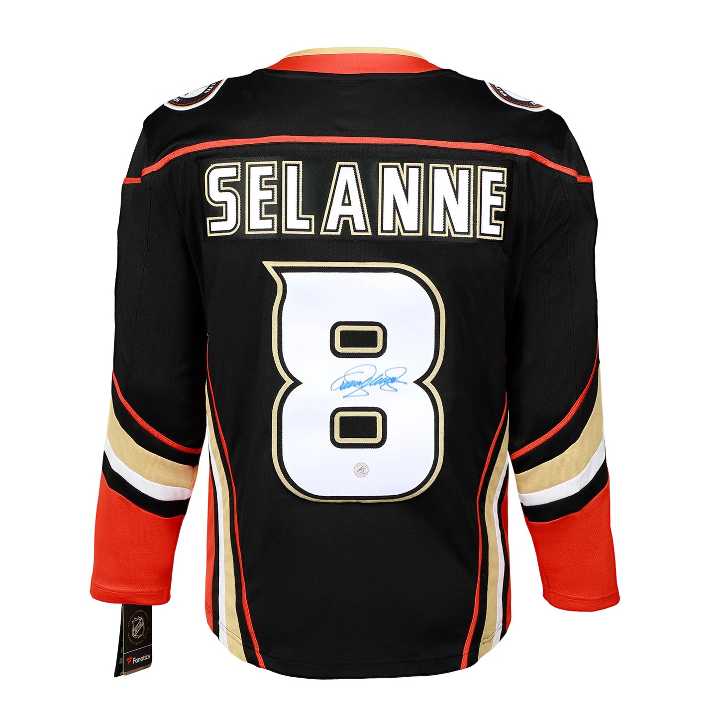 Teemu Selanne Signed Anaheim Ducks Black Fanatics Jersey