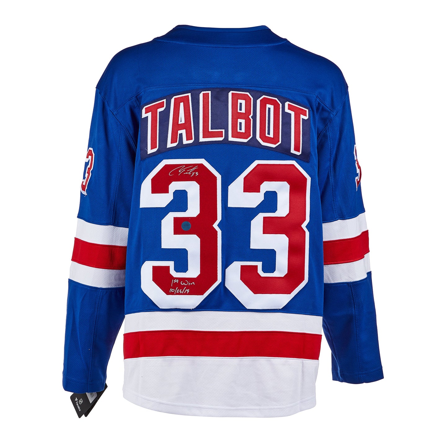 Cam Talbot New York Rangers Signed & Dated 1st Win Fanatics Jersey