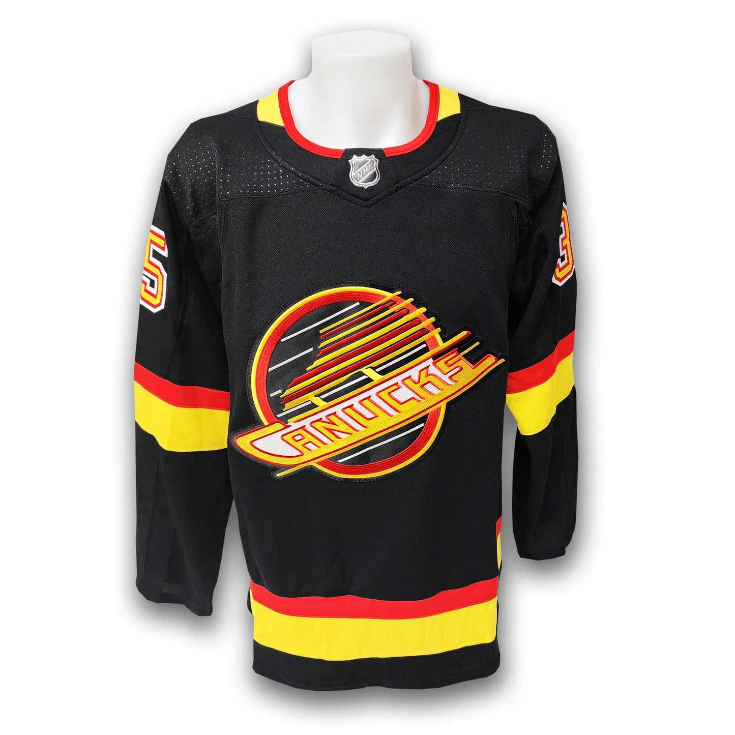 Thatcher Demko Autographed Vancouver Canucks Black Flying Skate Adidas Jersey
