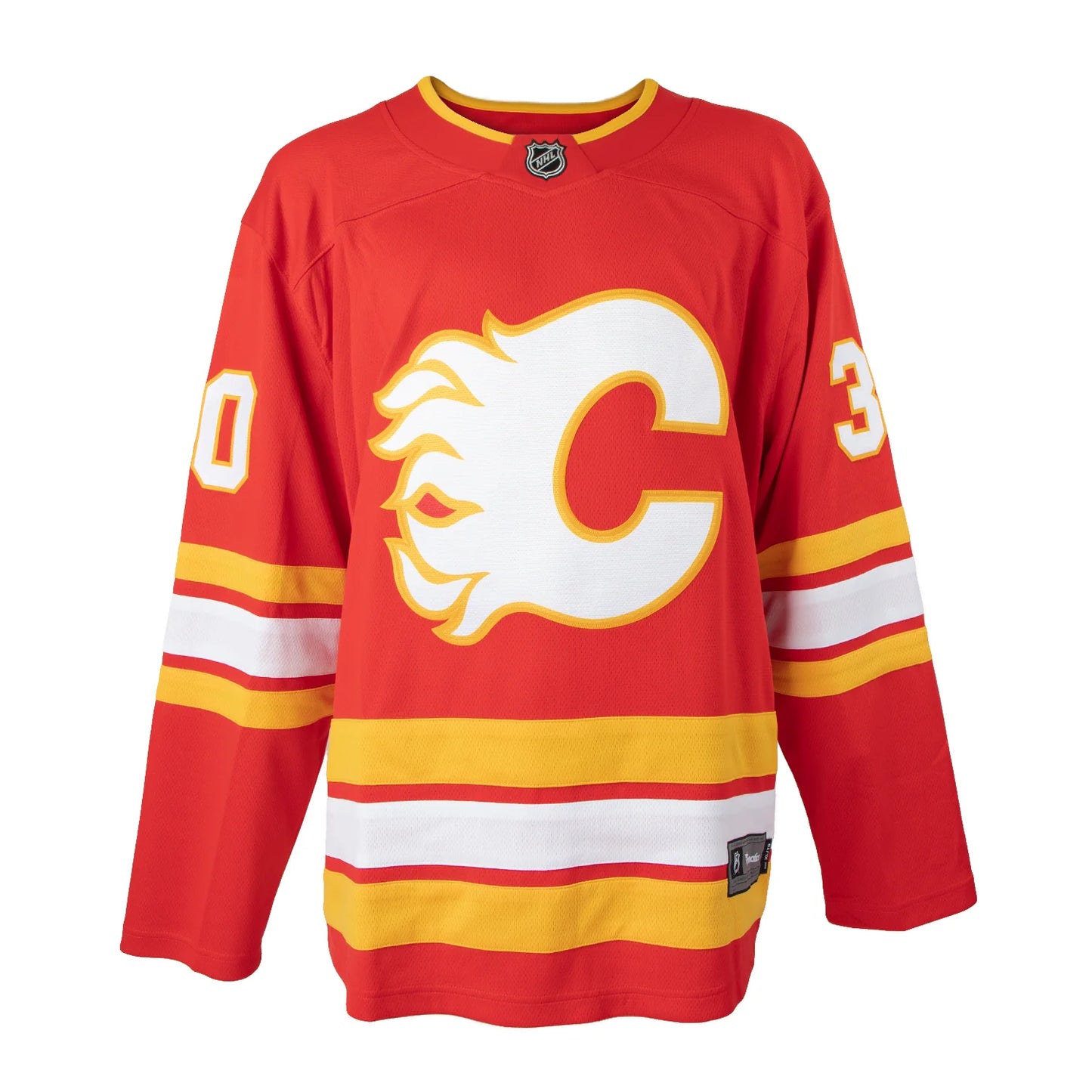 Mike Vernon Autographed Calgary Flames Red Fanatics Jersey
