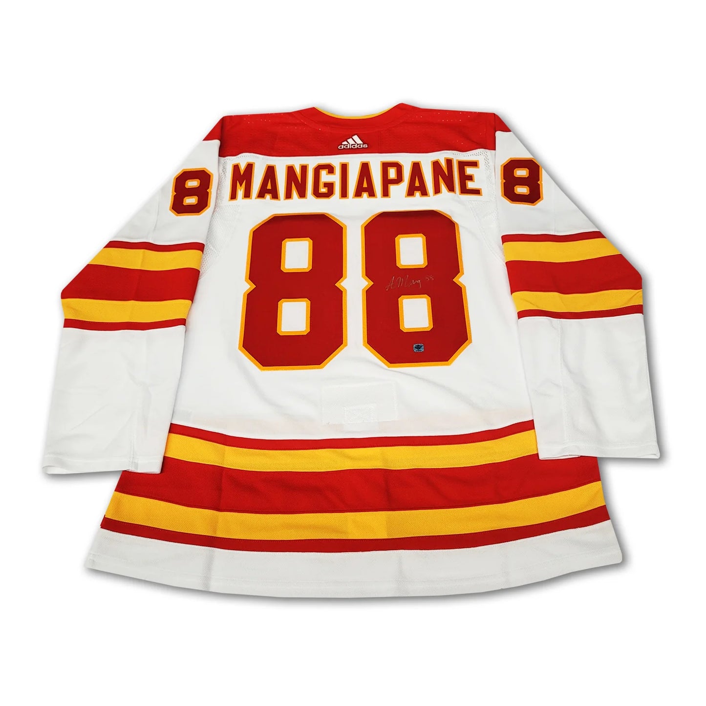 Andrew Mangiapane Calgary Flames White Adidas Jersey Inscribed 1st Goal 9/2/19