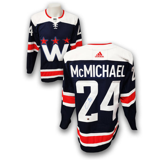 Connor McMichael Autographed Washington Capitals Alternate Adidas Jersey
