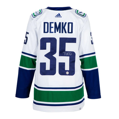 Thatcher Demko Autographed Vancouver Canucks White adidas Jersey