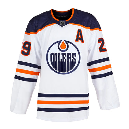 Leon Draisaitl Signed Edmonton Oilers White adidas Jersey