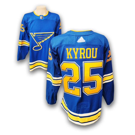 Jordan Kyrou Autographed St. Louis Blues Alternate Adidas Jersey