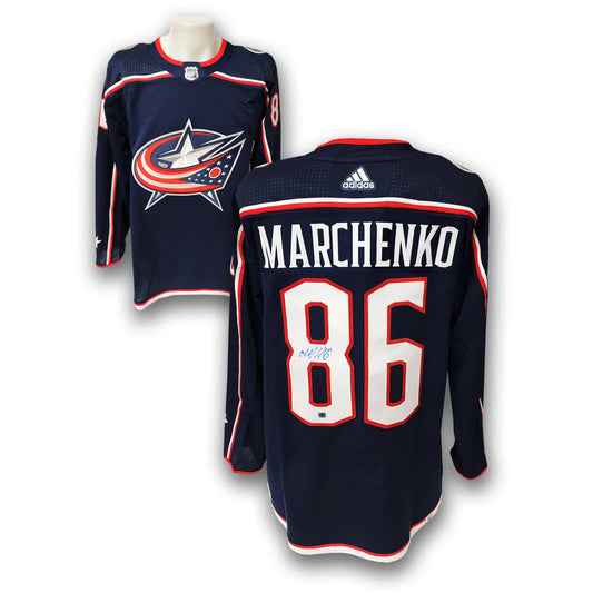 Kirill Marchenko Autographed Columbus Blue Jackets Adidas Jersey