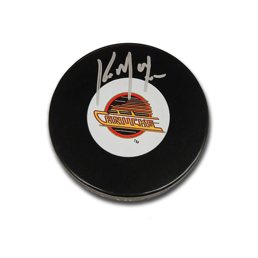 Kirk McLean Vancouver Canucks Flying Skate Autographed Hockey Puck