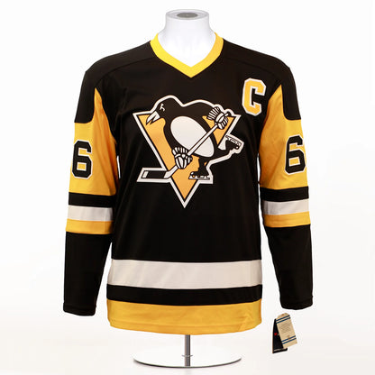 Mario Lemieux Autographed Pittsburgh Penguins Throwback Fanatics Jersey