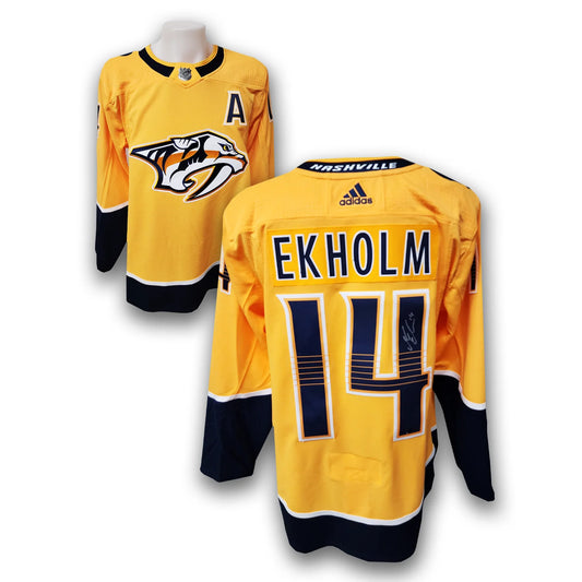 Mattias Ekholm Autographed Nasvhille Predators Adidas Jersey
