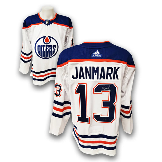 Mattias Janmark Autographed Edmonton Oilers Away Adidas Jersey