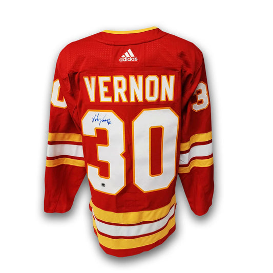 Mike Vernon Autographed Calgary Flames Adidas Jersey