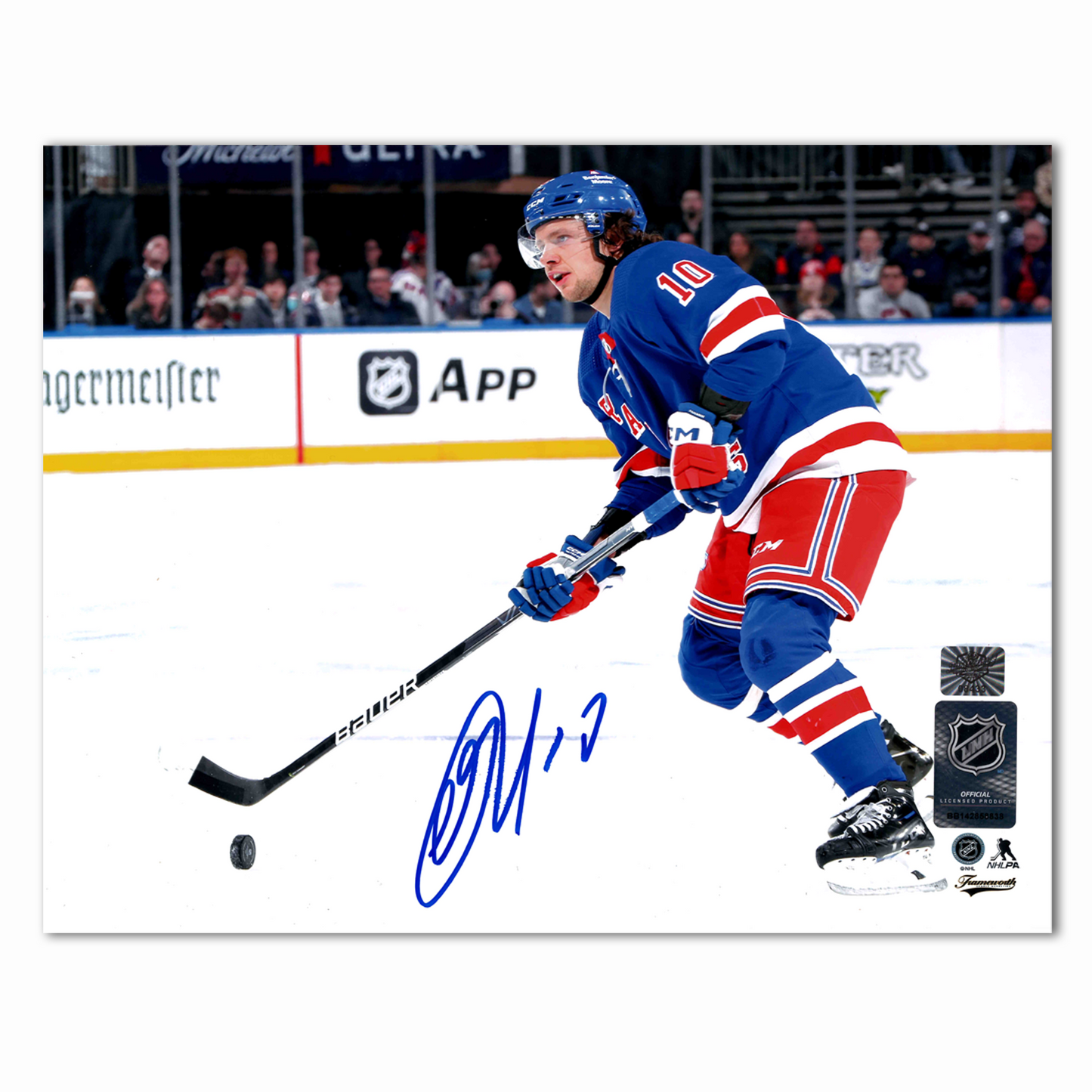Artemi Panarin Autographed New York Rangers Home Horiziontal 8x10 Photo