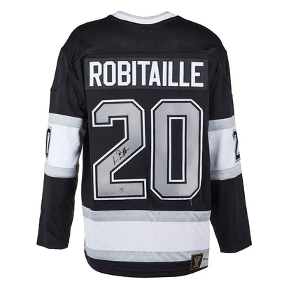 Luc Robitaille Autographed Los Angeles Kings Black Throwback Fanatics Jersey