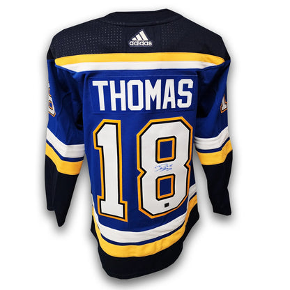 Robert Thomas Autographed St Louis Blue Adidas Jersey