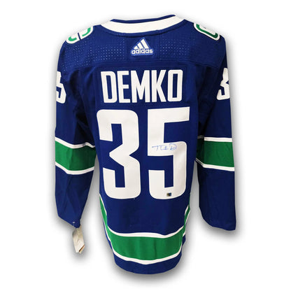 Thatcher Demko Vancouver Canucks Autographed Adidas Jersey