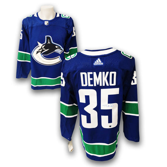 Thatcher Demko Vancouver Canucks Autographed Adidas Jersey